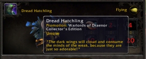 dread hatchling wow world of warcraft collectors edition PTR